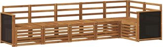 vidaXL Conjunto De Sof&aacute;s De Exterior 5 Uds. Natural Vidaxl