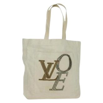 Louis Vuitton Pre-owned Tote Bags, female, Beige, Size: ONE SIZE Pre-owned Vintage Canvas Tote Bag