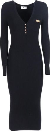 Elisabetta Franchi Knitted Dresses, female, Black, Size: L Abito di Maglia