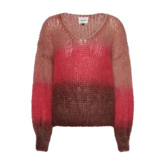 Americandreams Milana LS Mohair Knit - Dames - V-hals truien - Veelkleurig - M - Wol - Truien & Vesten
