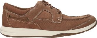 Clarks Bruine leren sneaker loafer - Heren - Sneakers - Bruin - 44 EU - Leer - Schoenen