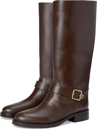 Coach Madeline Leather Boots II Womens Boots Maple : 9.5 M