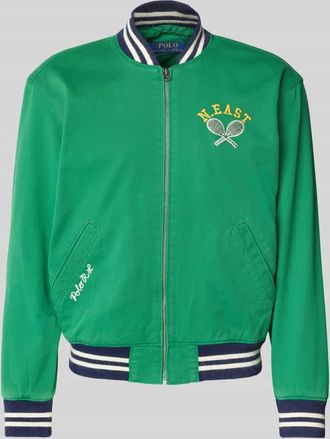 Polo Ralph Lauren Bomberjacke in Jeans-Optik Modell VARSITY in Gruen, Gr&ouml;&szlig;e XL