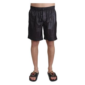 Dolce & Gabbana Beachwear, male, Black, M, Black Polka Dot Beachwear