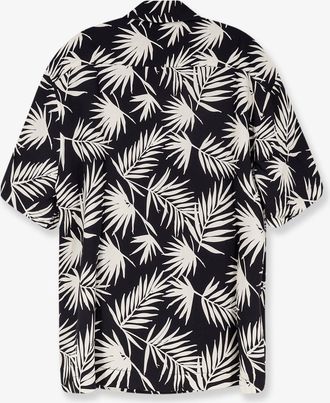 Laneus Mens Printed Viscose Shirt Black