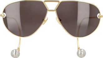 Bottega Veneta Zonnebril Goudkleurig - Dames - Zonnebrillen - Geel - ONE Size - Accessoires