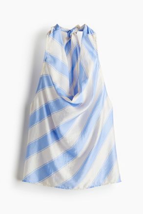 H&M Neckholder-Top - Weiss/Hellblau Gestreift
