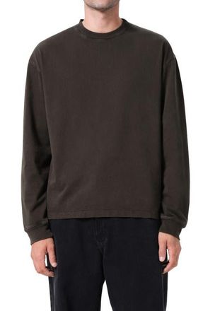 A Gold E Asha Long Sleeve Cotton T-Shirt in Fracture Dark Wash at Nordstrom, Size X-Large
