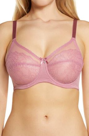Wacoal Retro Chic Full Figure Underwire Bra in Heather Rose at Nordstrom, Size 36Dd