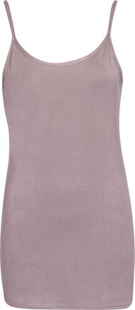 Purple Hanger Womens Plain Sleeveless Ladies Stretch Round Scoop Neckline Camisole Long Strappy Vest Tank Top Plus Size (12-14, Mocha, Numeric_12)
