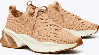 Tory Burch Womens Good Luck Woven Trainer, size 4.5