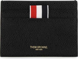 Thom Browne Black Leather Card Holder