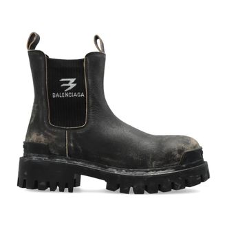 Balenciaga Chelsea Boots, male, Brown, Size: 11 US Strike Chelsea Boots