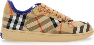 Burberry Beige Check Print Sneakers