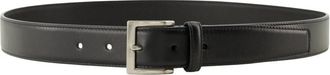 Saint Laurent Leren Riem met Vierkante Gesp - Dames - Riemen - Zwart - 85 CM - Leer - Accessoires