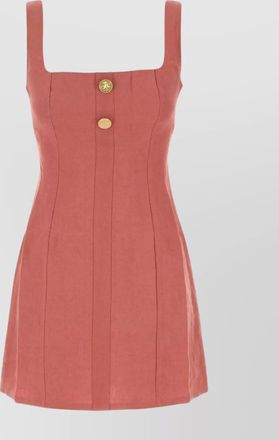 Le Kasha linen mini dress button detail