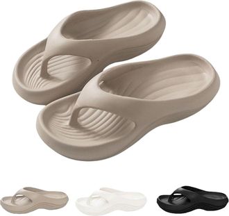 Generic Pillow Arch Support Flip Flops,Orthopedic Slide Sandals for Women,Non-Slip Soft Lightweight Platform Beach Shoes (Gray, Adult, Women, 7, Numeric Range