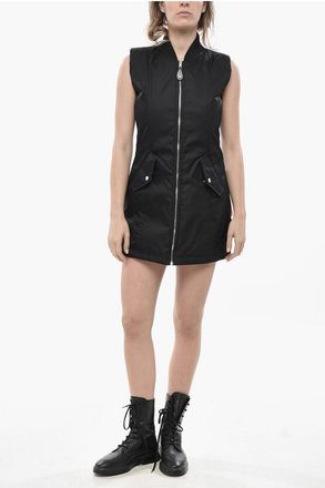Gucci Quilted Zip-Up Dress with Flap Pockets size 40