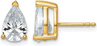 Diamond2Deal 14k Gold 3 ct Pear Lab Grown Diamond Stud Earrings VS Clarity, G-H Color