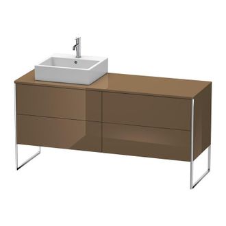 Duravit Mueble De Ba&ntilde;o Duravit Xsquare De 160,0 X 54,8 Cm, 4 Cajones Xs4924l, Color (frente/cuerpo): Marr&oacute;n Oliva Laca Alto Brillo - Xs4924l6161