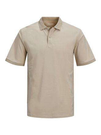 Jack & Jones Poloshirt JACK & JONES JJEPERFECT POLO SS SN, Herren, Gr. S, beige (pure cashmere), Jersey, Obermaterial: 95% Baumwolle, 5% Elasthan, unifarben, regul