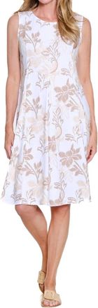 Multiples Panel Scoop Neck Tank Dress In Ikat Multi