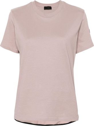 Moncler pliss&eacute;-panel T-shirt - women - Cotton/Cotton/Polyester - L - Pink