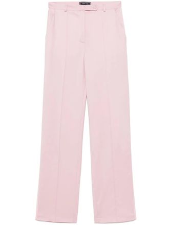 Styland grosgrain-stripe trousers - women - Elastane/Wool/Nylon - 38 - Pink