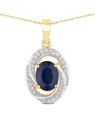 Diana M. Jewels 14K 1.71 Ct. Tw. Diamond & Blue Sapphire Pendant
