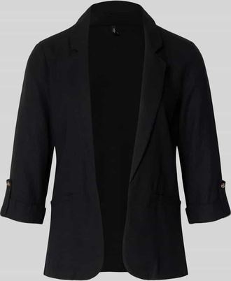 Vero Moda Loose Fit Kurzblazer aus Viskose-Leinen-Mix Modell JESMILO in Black, Gr&ouml;&szlig;e XL