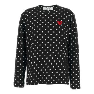 Comme Des Gar&ccedil;ons Polka Dot T-Shirt - female - Comme des Gar&ccedil;ons Play - Long Sleeve T-Shirts - Black - L - Tops