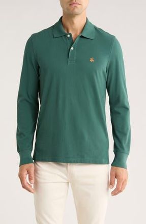 Brooks Brothers Long Sleeve Cotton Polo in Mallard Green at Nordstrom Rack, Size Xx-Large
