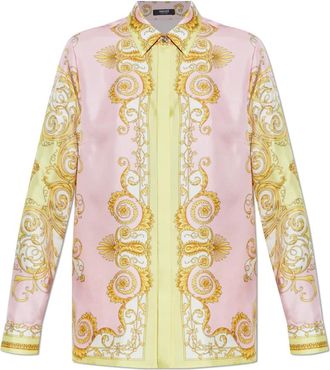 Versace Zijden overhemd - Dames - Overhemden - Veelkleurig - S - Overhemden
