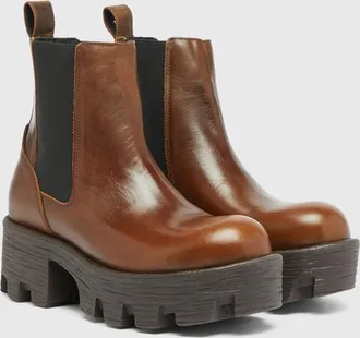 Diesel D-Hammer-Chelsea boots in leather - Boots - Woman - Brown