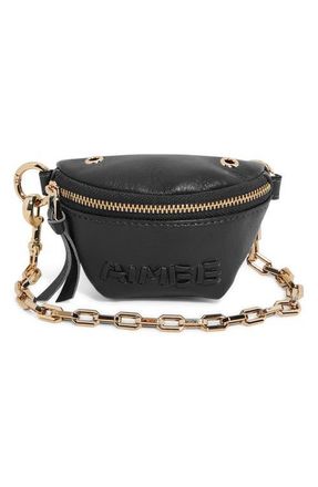 Aim&eacute;e Zip Sling Leather Bag Charm in Black at Nordstrom