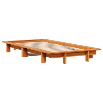 Berkfield Home Modern Bed Frame without Mattress Wax Brown 90x190 cm Single Soli