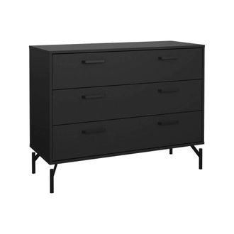 Dmora Cajonera Theodule, C&oacute;moda Multiusos, C&oacute;moda De Dormitorio, Gabinete Con Cajones, 99x40 H77 Cm, Negro - Dmora