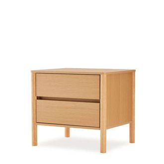 Koketto Home Mesita de noche 60 cm de madera con 2 cajones y dise&ntilde;o n&oacute;rdico