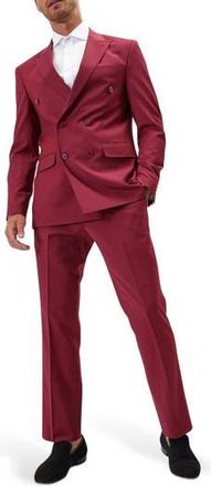 Ron Tomson Double Breasted Suit in Currant at Nordstrom Rack, Size 42 Us / 52 Eu Regular