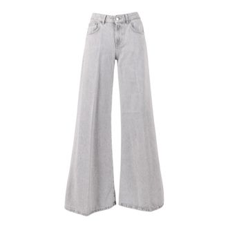 Dondup Wide Jeans, female, Gray, Size: W30 Pantalone Marlen