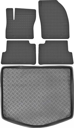 OEM Juego De Alfombrillas De Goma Para Coche Y Alfombrilla Para Maletero Para Ford C-max I Minivan (2003-2010)