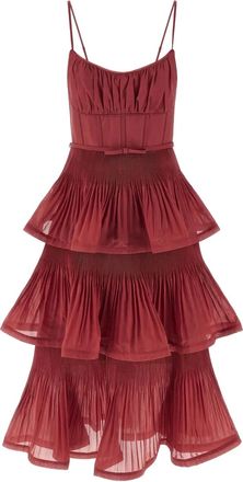 Zimmermann pleated tiered midi dress