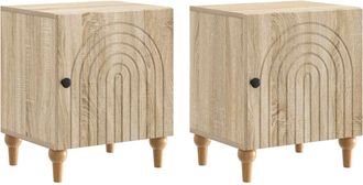 vidaXL Armario De Noche 2 Uds. Roble Sonoma 43 X 34,5 X 50 Cm Vidaxl