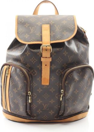 Louis Vuitton Brown Coated Canvas Leather Backpack (Pre-Owned)