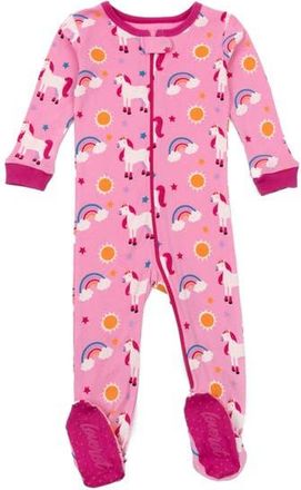 Leveret Kids Footed Cotton Matching Family Pajamas, Whimsy & Fantasy Prints in Unicorn Rainbow at Nordstrom, Size 4T