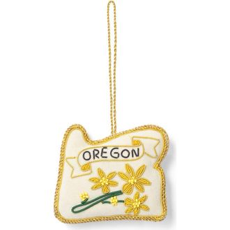 Matr Boomie Oregon State Grape Beaded Fabric Ornament - Embroidered in White at Nordstrom
