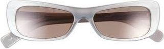 Jacquemus Capri Rectangular Sunglasses in Metallic Grey/Grey at Nordstrom Rack