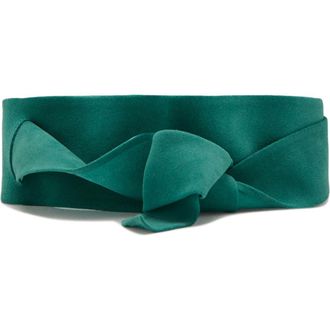 Mango Starring Hailey Bieber Suede Cummerbund Belt in Turquoise at Nordstrom, Size Medium