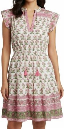 Tolani Ayra Mini Dress In Green/pink Floral Print