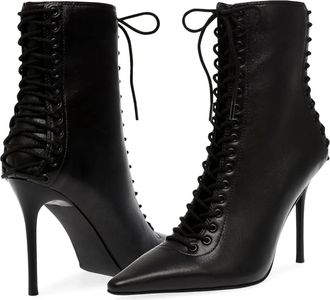 Steve Madden Allnight Boots Womens Black Stiletto Heel Pointed Toe LION787
